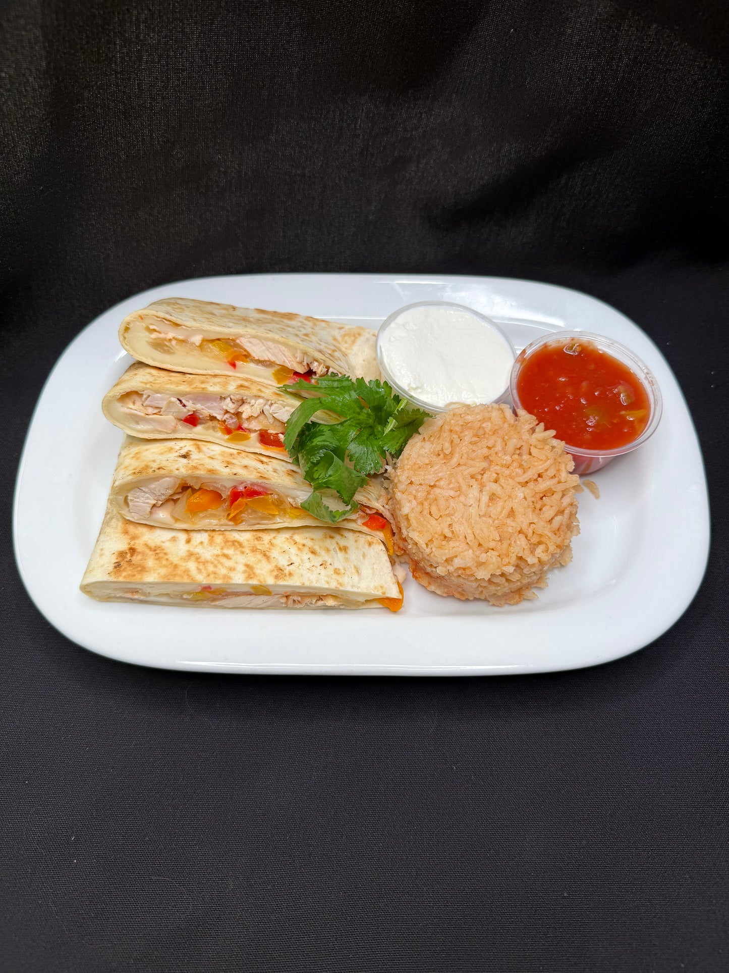 Chicken Quesadilla with Mexican Rice