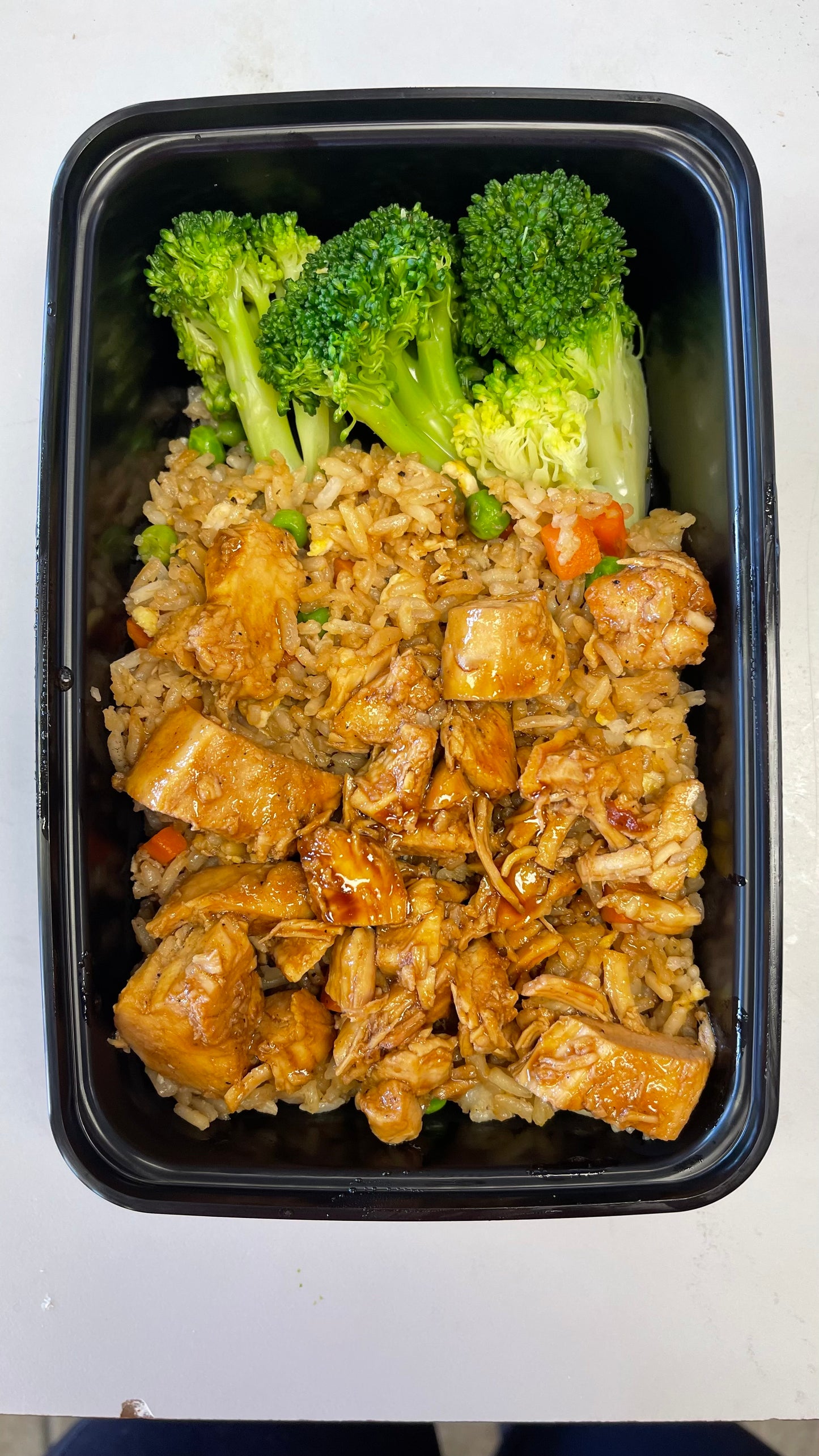 Teriyaki Chicken Fried Rice with Steamed Broccoli