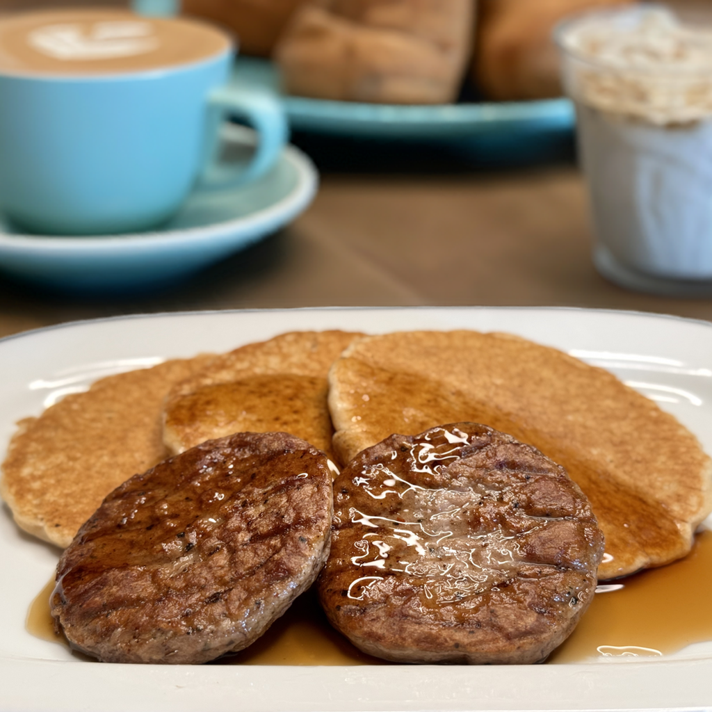 Protein Pancakes with Turkey Sausage