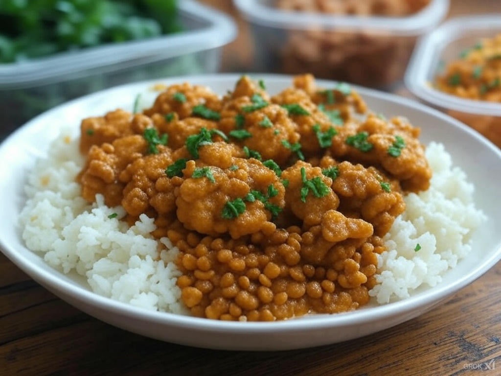 Chicken and Lentil Curry with Cauliflower Rice