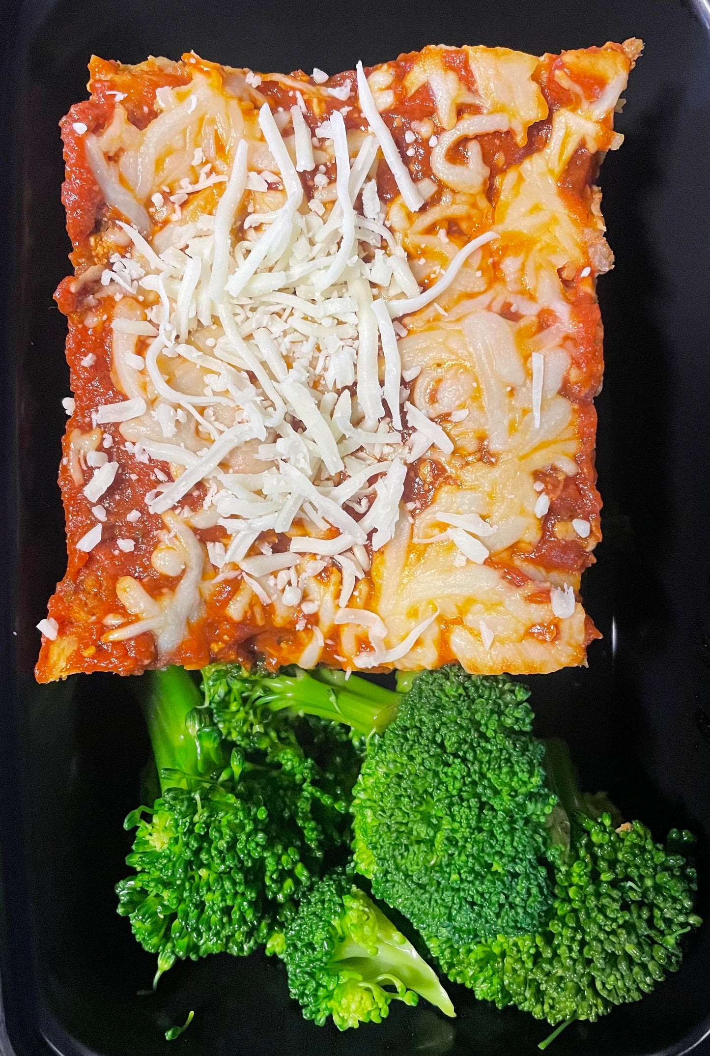 Beef Lasagna with Steamed Broccoli