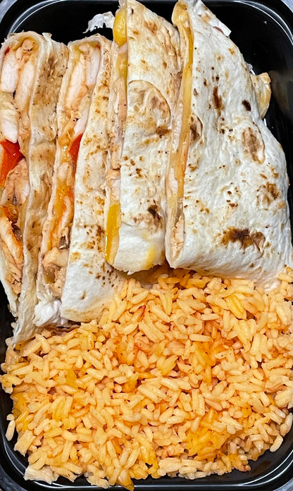 Chicken Quesadilla with Mexican Rice