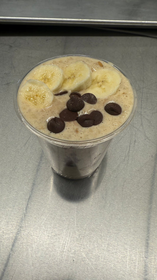 High Protein Chocolate Peanut Butter Banana Overnight Oats